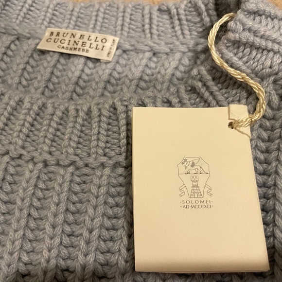 Brunello Cucinelli 100% Cashmere Chunky Knit Sweater Sequence Sz M - Picture 5 of 12